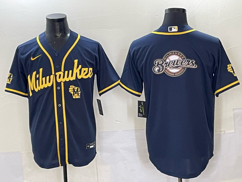 Men Milwaukee Brewers Blank Blue 2025 Nike MLB Jersey style 015->milwaukee brewers->MLB Jersey